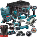 Makita 18V 9 Piece Combo Kit with 3 x 5.0Ah Battery Charger & Accessories Set T4TKIT-17213