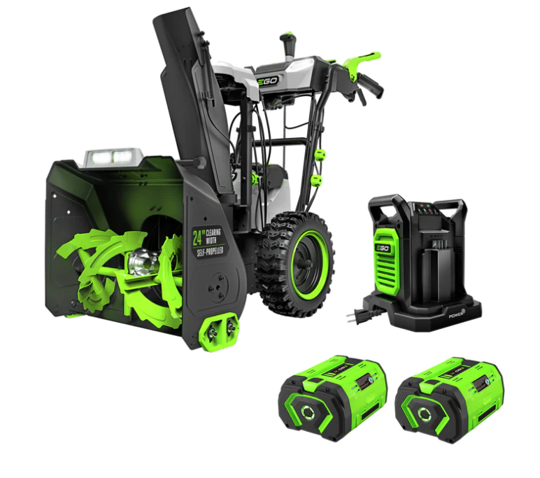EGO Power+ SNT2416 POWER+ 24 in. Self-Propelled 2-Stage XP Snow Blower with Peak Power™ and 2 x 10.0 Ah Batteries and Dual Port Charger