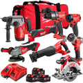Milwaukee 18V 8 Piece Power Tool Kit with 3 x 5.0Ah Batteries T4TM-21